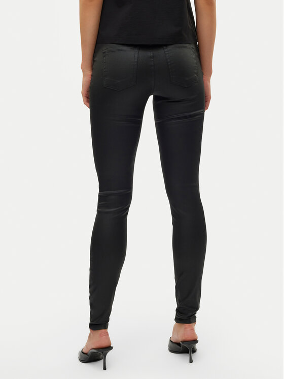Vero Moda Vero Moda Dirbtinės odos kelnės Flash 10314591 Juoda Skinny Fit