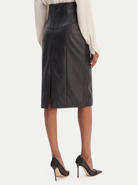 Bardot Bardot Dirbtinės odos sijonas Henley 60225SB Juoda Slim Fit