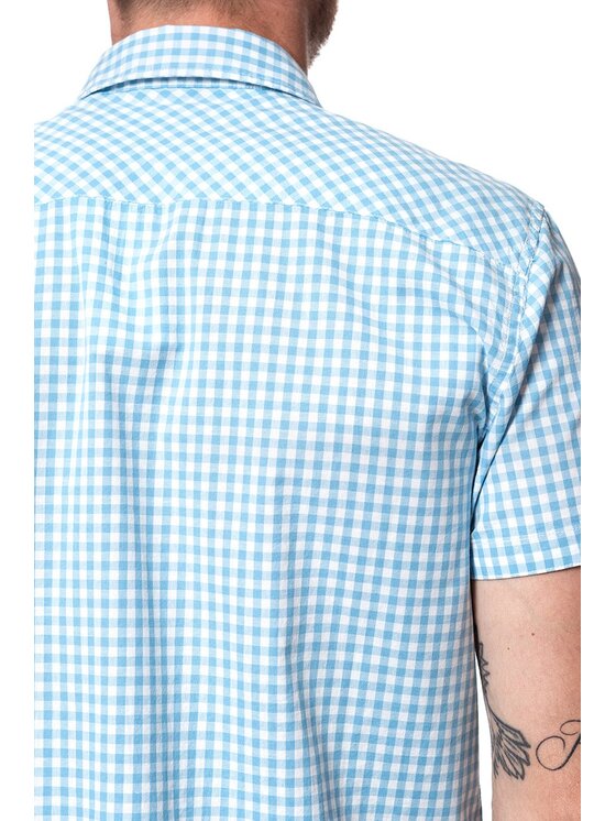 Mustang Mustang Camicia 1/2SLV_1/P_BD Blu Slim Fit