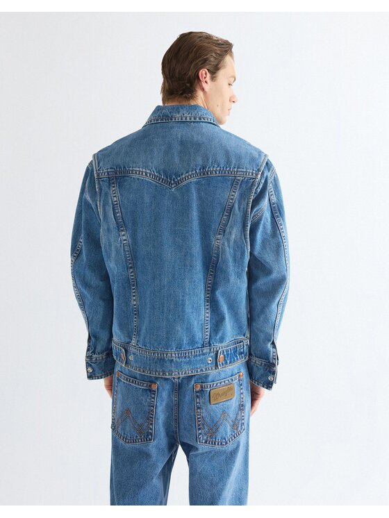 Wrangler Wrangler Kurtka jeansowa SUPER JEANS JACKET Niebieski Regular Fit