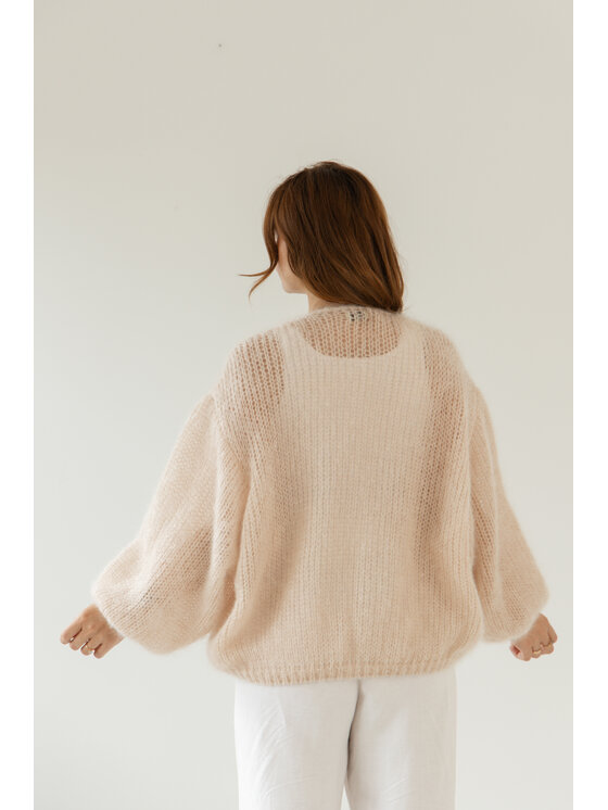 Fobya Fobya Kardigan F3038 Różowy jasny Basic Fit