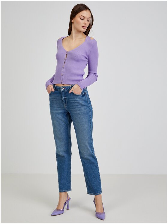 Orsay Orsay Kardigan 511185-97__S Fioletowy Slim Fit