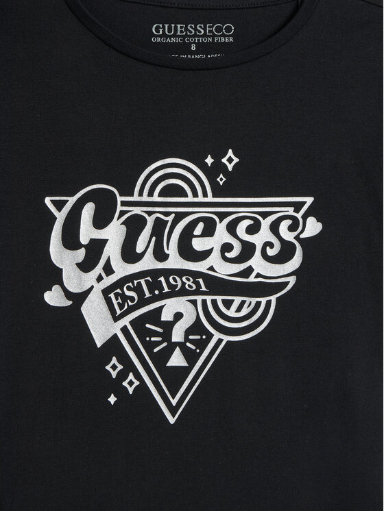 Guess Guess T-shirt J5RI02 K6YW4 Crna Regular Fit