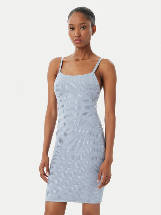 Guess Rochie tricotată W5GK45 Z3MN2 Albastru Regular Fit