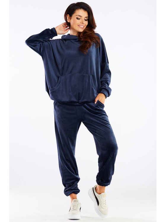 Awama Awama Dámske nohavice A459 Tmavomodrá Basic Fit