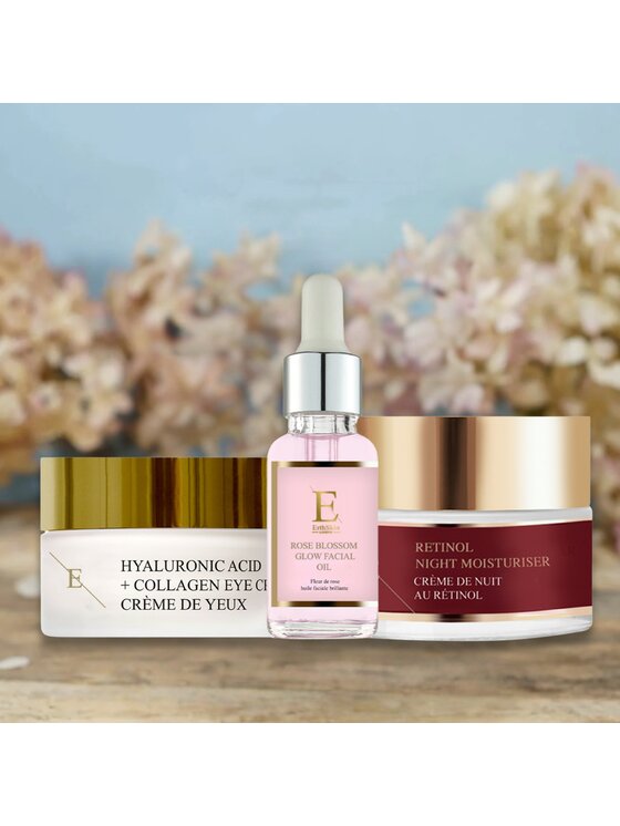 Erthskin London Erthskin London Retinol Krem+Pro Age Krem + Rozświetlający olejek do twarzy z kwiatu róży Zestaw do pielęgnacji