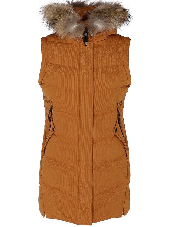 Perso Perso Kamizelka BLH919057FX Żółty Regular Fit