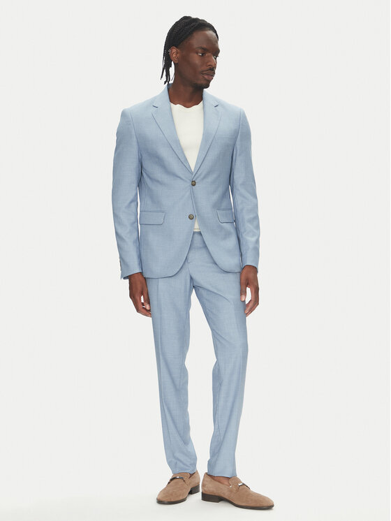 Lindbergh Lindbergh Costum 30-606034 Albastru celest Slim Fit