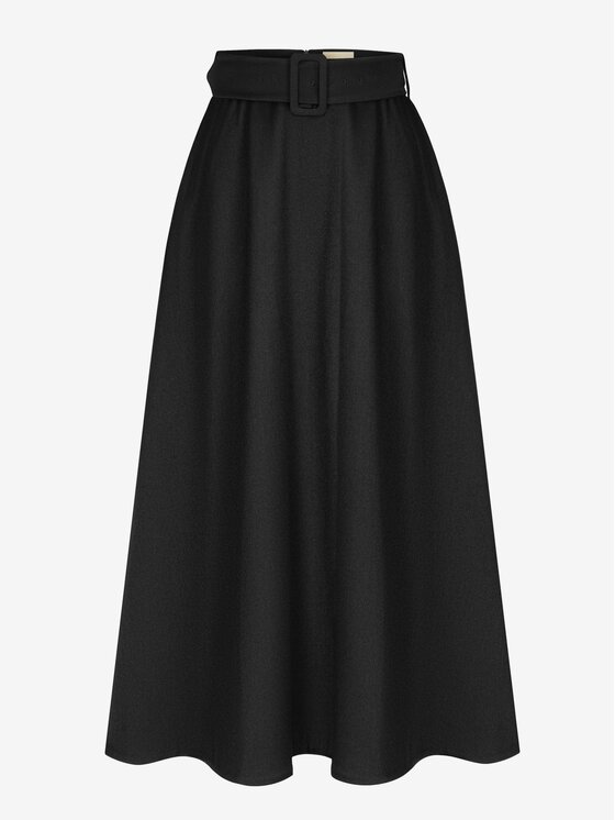 Le Collet Le Collet Spódnica midi KAVA Czarny A-Line Fit
