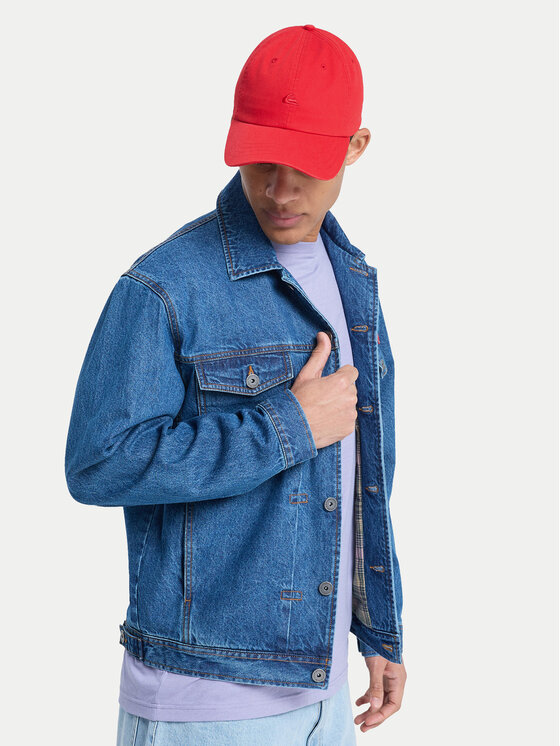 Quiksilver Quiksilver Jeansová bunda All Ride Denimt EQYJK04177 Modrá Boxy Fit
