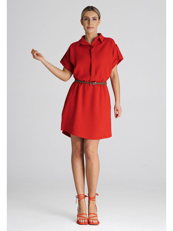 FIGL FIGL Φόρεμα καθημερινό M1001 Κόκκινο Regular Fit