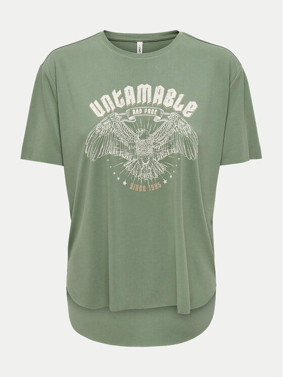 ONLY ONLY Tricou Free 15325533 Verde Regular Fit
