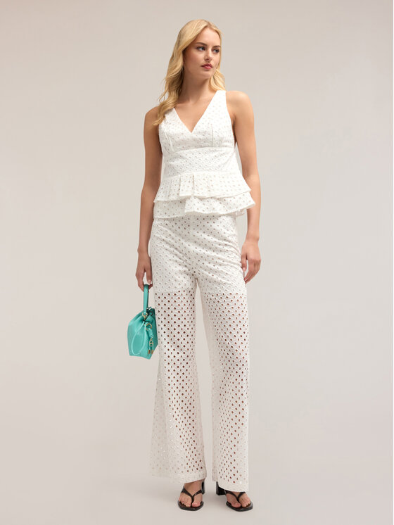 Motivi Motivi Pantaloni di tessuto P035Q004009N011 Bianco Over Fit