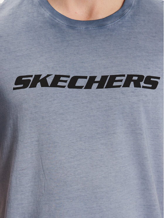 Skechers Skechers T-Shirt Diamond Wash Heritage M02TS76 Niebieski Regular Fit