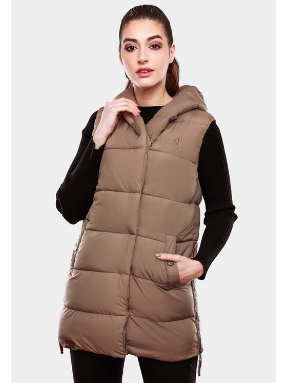 Navahoo Navahoo Bezrękawnik Madilynaa Brązowy Casual Fit