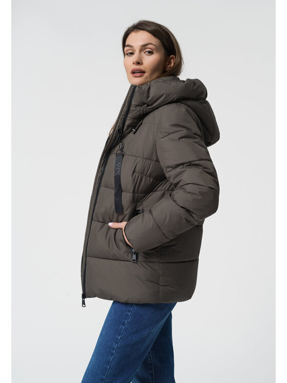 Volcano Volcano Kurtka zimowa J-ATLANTA Brązowy Regular Fit