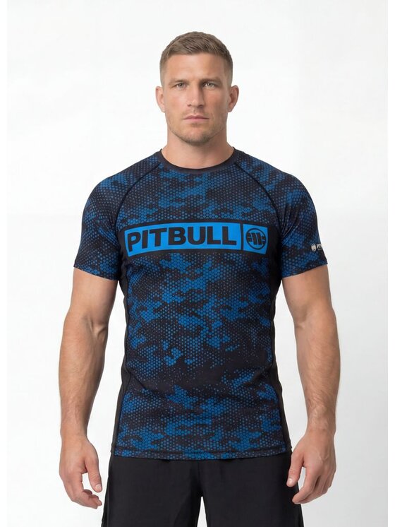 PITBULL PITBULL Koszulka techniczna HEX CAMO HILLTOP Niebieski Regular Fit