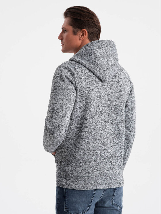 Ombre Ombre Mikina OM-SSNZ-0147 Šedá Classic Fit