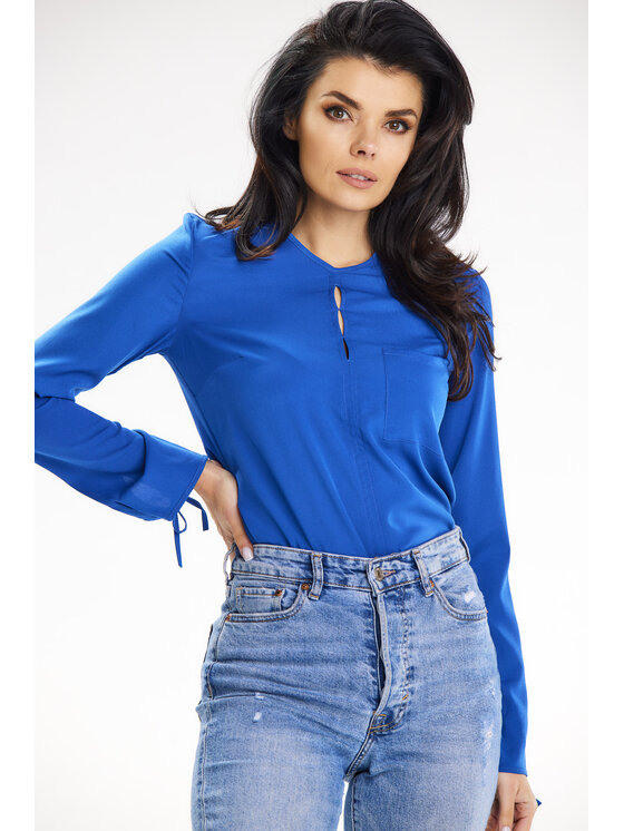 Awama Awama Koszula A651 Niebieski Basic Fit
