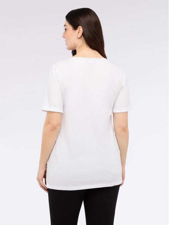 Fiorella Rubino Fiorella Rubino T-shirt G213L008518N011 Bianco Regular Fit