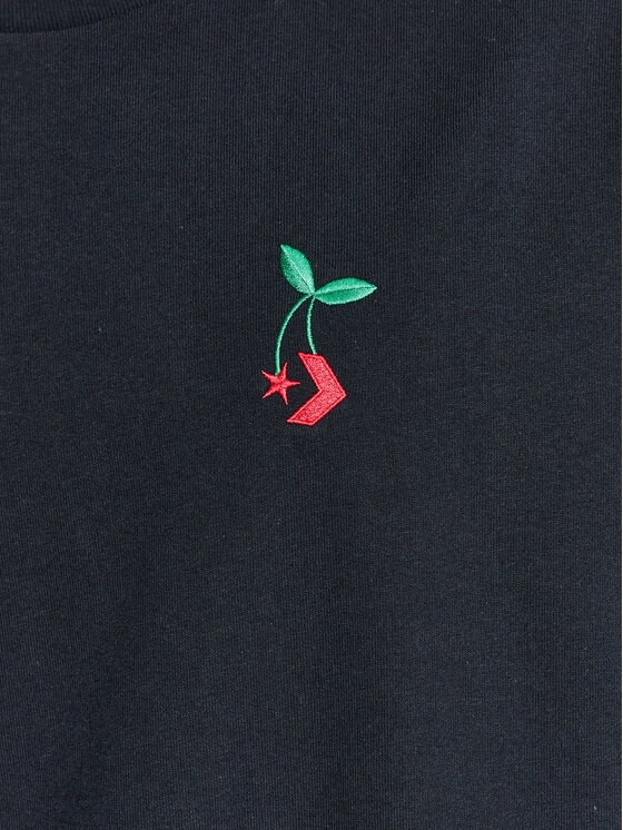Converse Converse Marškinėliai Loose Fit Star Chevron Cherry Ss Tee 10025237-A01 Juoda Regular Fit