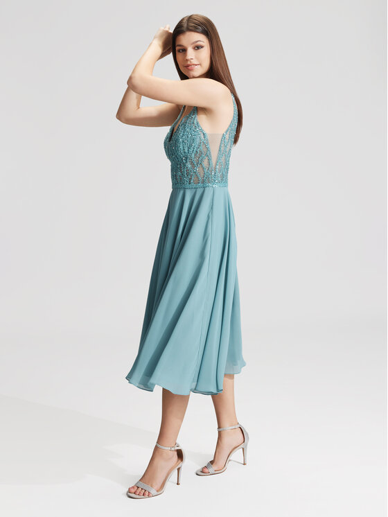 Hey Kyla Hey Kyla Rochie cocktail 5AC106HK Albastru Slim Fit