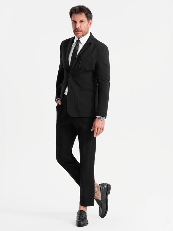 Ombre Ombre Sako OM-BLZB-0101 Černá Slim Fit