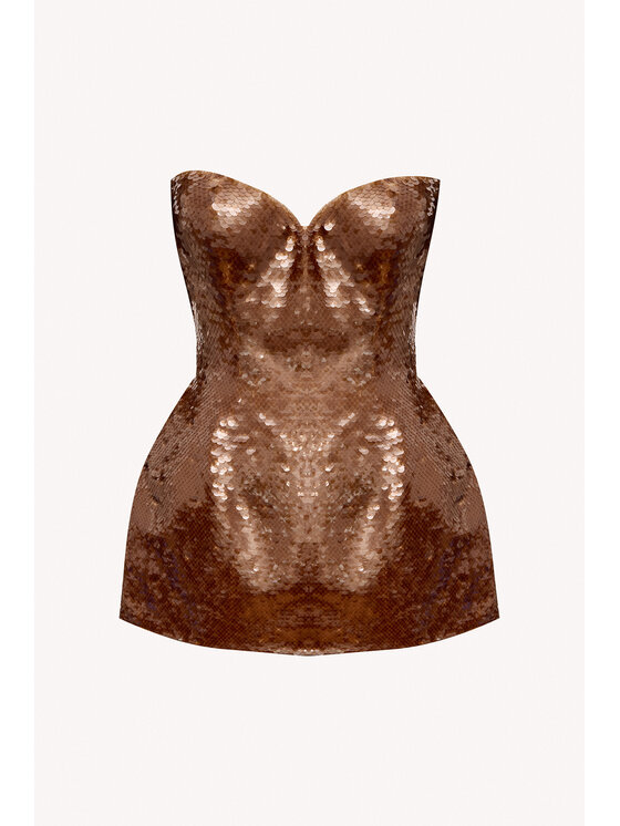 Epuzer Epuzer Sukienka wieczorowa Sequined corset Brązowy Standard Fit