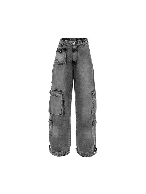 MissDenim MissDenim Spodnie damskie Baggy Szary Boyfriend Fit