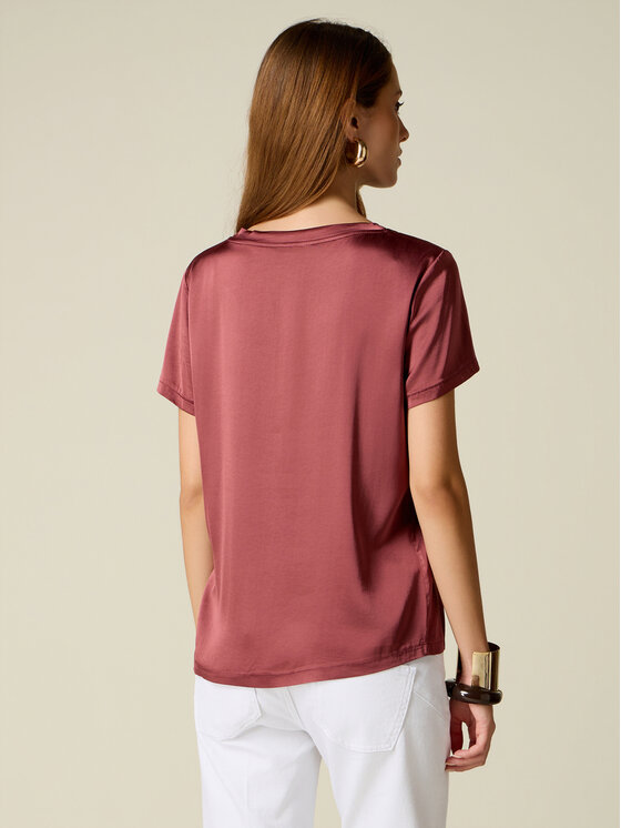 Oltre Oltre Bluzka 2080R003175N016 Bordowy Regular Fit