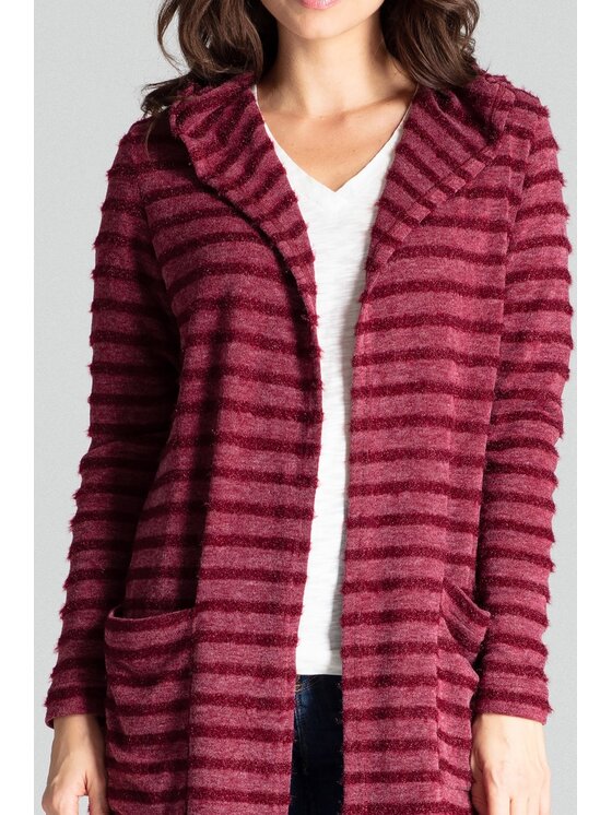 Lenitif Lenitif Sweter L070 Bordowy Regular Fit