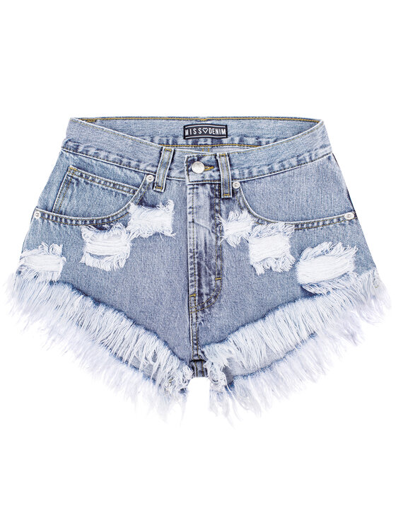 MissDenim MissDenim Szorty jeansowe High Waist Niebieski Regular Fit