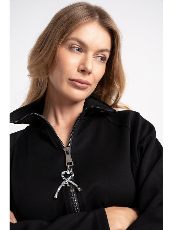 CLICK CLICK Kurtka przejściowa 71-0108 Czarny Modern Relaxed Fit