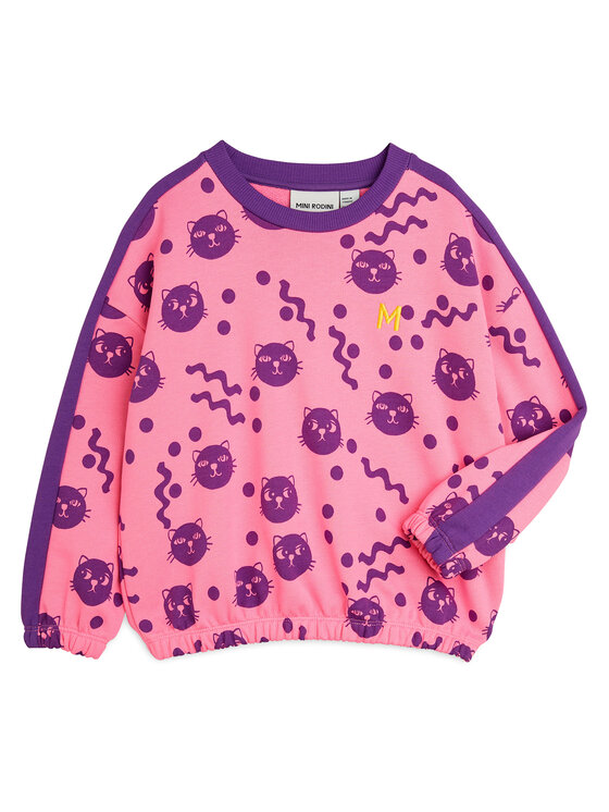 MINI RODINI MINI RODINI Felpa Squiggly Cats 2512012228 Rosa Regular Fit