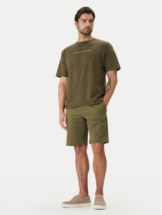 Tommy Hilfiger Tommy Hilfiger Súprava šortky a opasok Denton MW0MW42349 Kaki Slim Fit