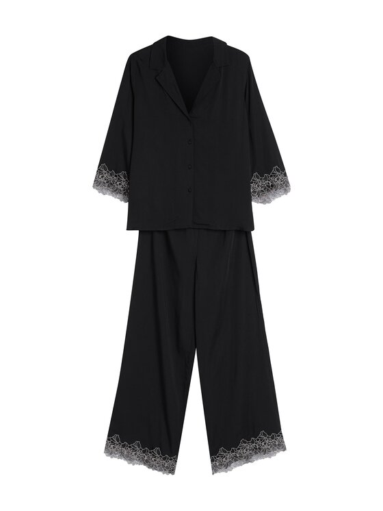 Esotiq Esotiq Piżama 44100 Czarny Regular Fit