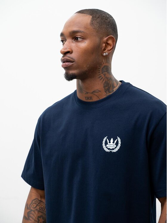 Jigga Wear Jigga Wear T-Shirt Szeroka luźna Laur korona 130026 Granatowy Oversize