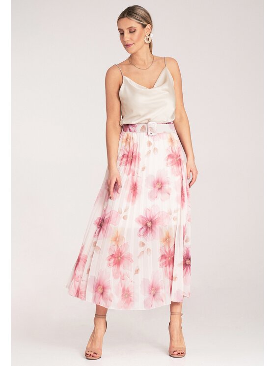 FIGL FIGL Gonna plissettata M1163 Rosa Flared Fit