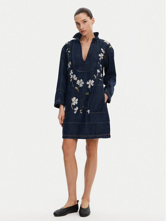 Munthe Munthe Sukienka codzienna Fiva 251130825110 Granatowy Loose Fit