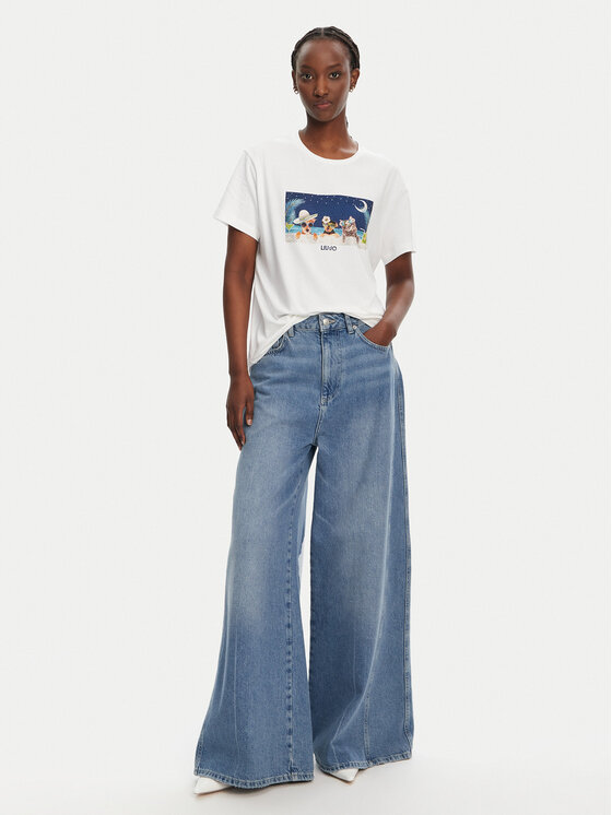 Liu Jo Liu Jo Tricou WA5260 JS003 M9445 Alb Regular Fit