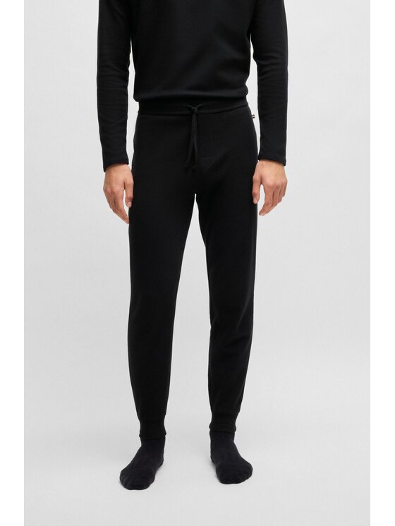 BOSS BOSS Спортивні штани Waffle 50535878 Чорний Regular Fit