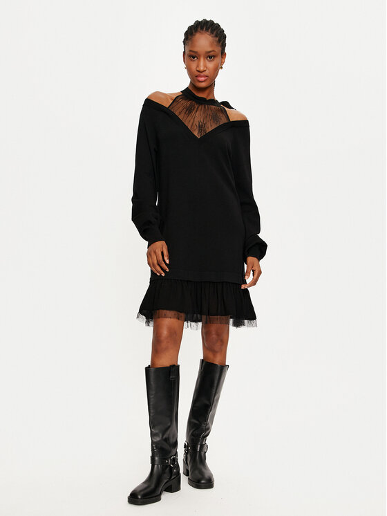 TWINSET TWINSET Trikotažinė suknelė 242TP3020 Juoda Relaxed Fit