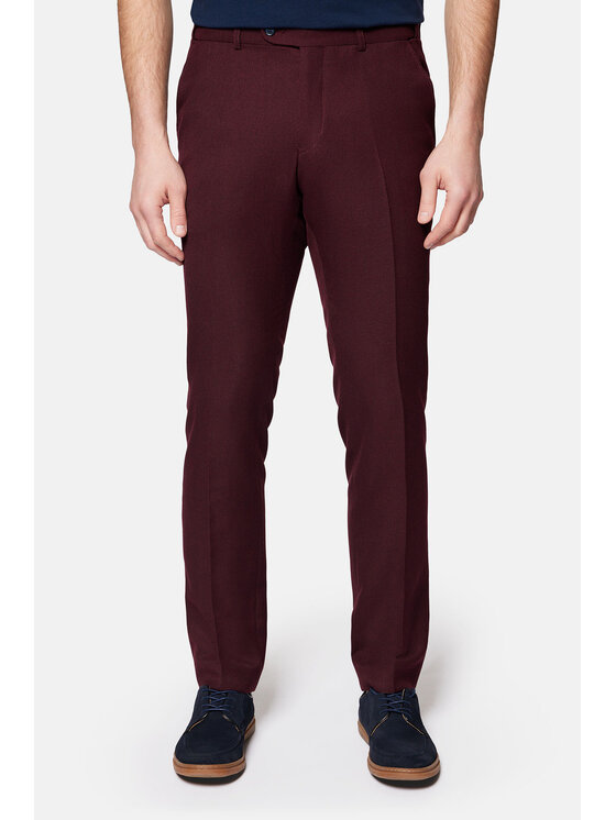 Lancerto Lancerto Garnitur Kinsey GA073124000011 Bordowy Slim Fit