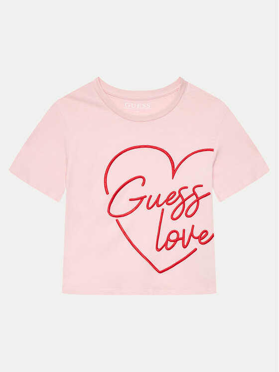 Guess T-krekls J4YI06 K8HM4 Rozā Boxy Fit