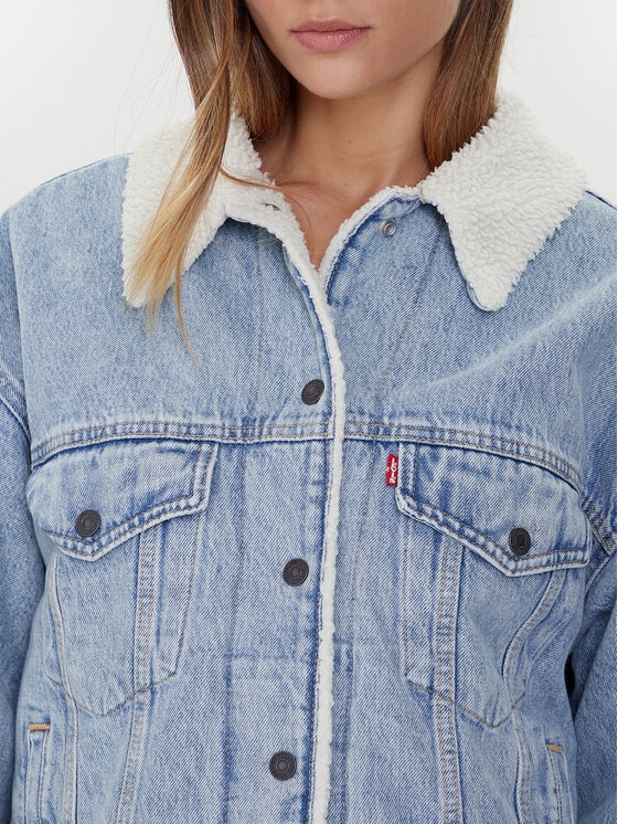 Levi's® Levi's® Kurtka jeansowa Sherpa Trucker 90's A4435-0010 Niebieski Loose Fit