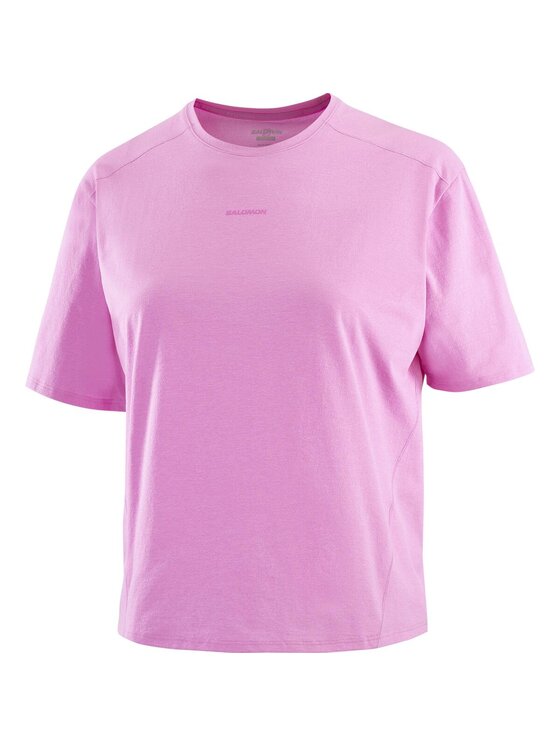 Salomon Salomon T-Shirt TRACKLINE SS TEE W Różowy Regular Fit