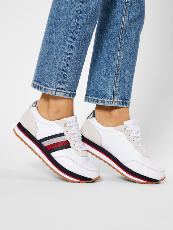 Tommy Hilfiger Tommy Hilfiger Sneakers Tommy Tape Sneaker FW0FW04997 Alb