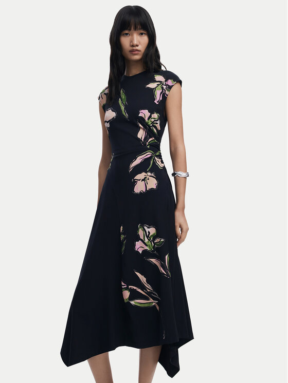 Desigual Desigual Každodenní šaty Katrina 25WWVK12 Černá Slim Fit