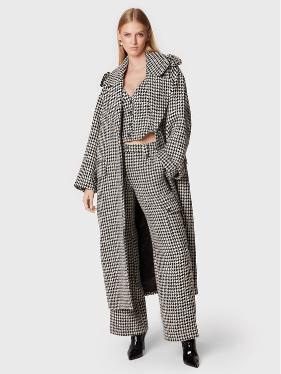 ROTATE ROTATE Vuneni kaput Sparkly Houndstooth RT1904 Šarena Oversize