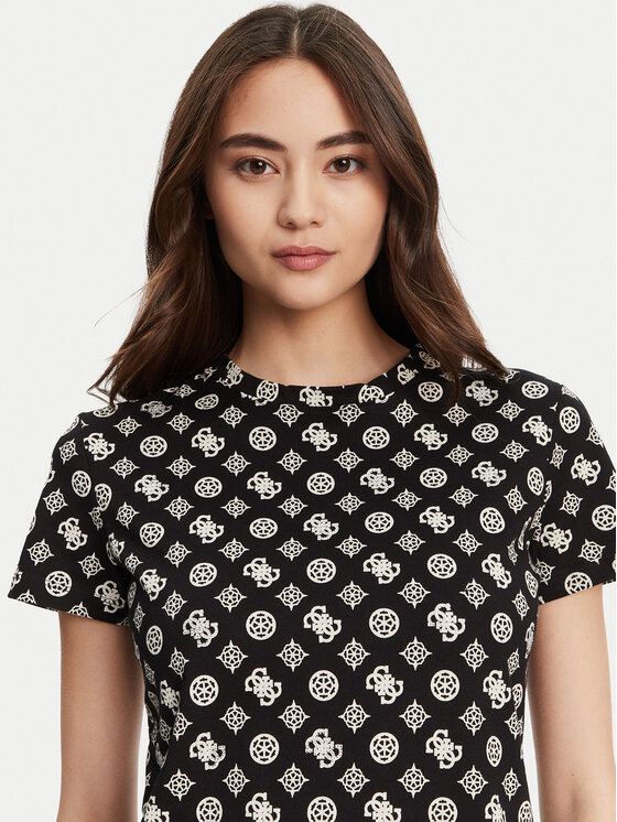 Guess Guess Tričko V5YI04 I3Z14 Čierna Regular Fit